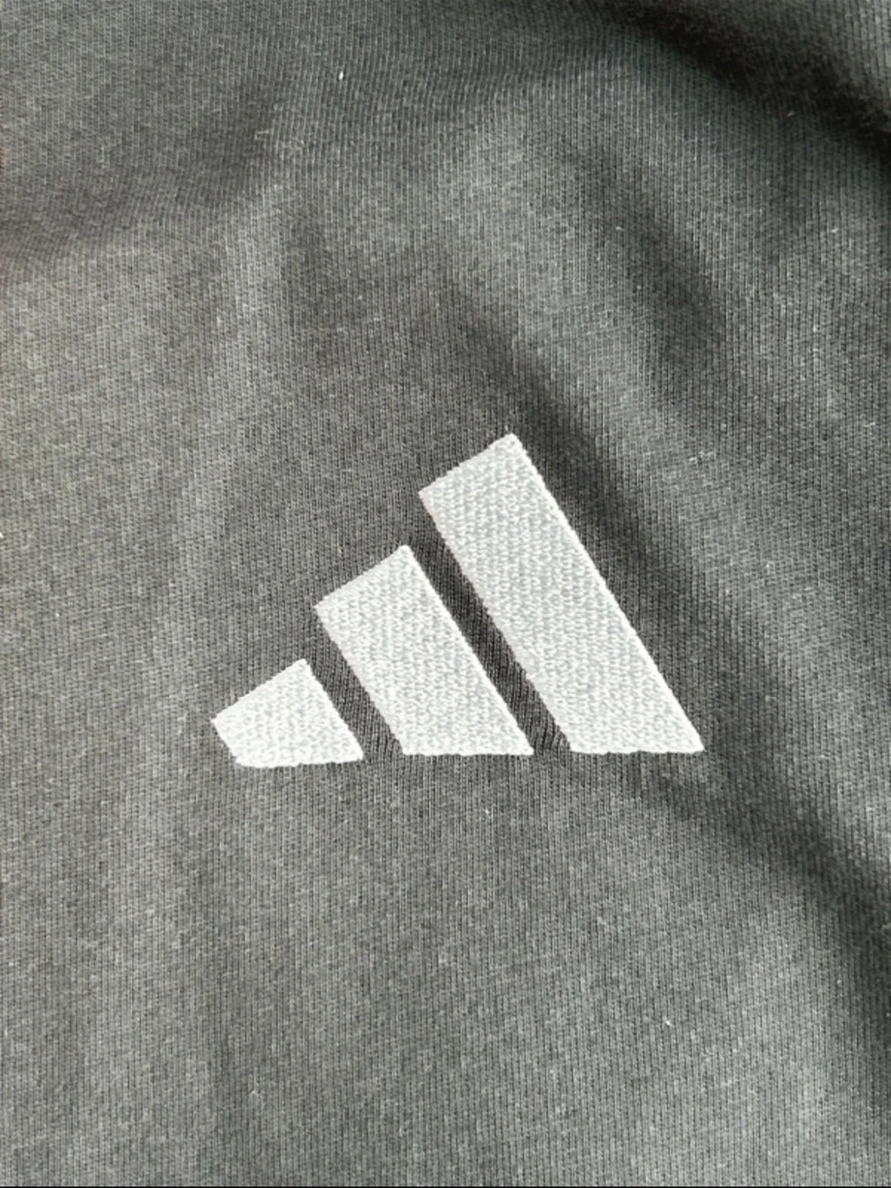 adidas Black Tee with White Shoulder Stripes